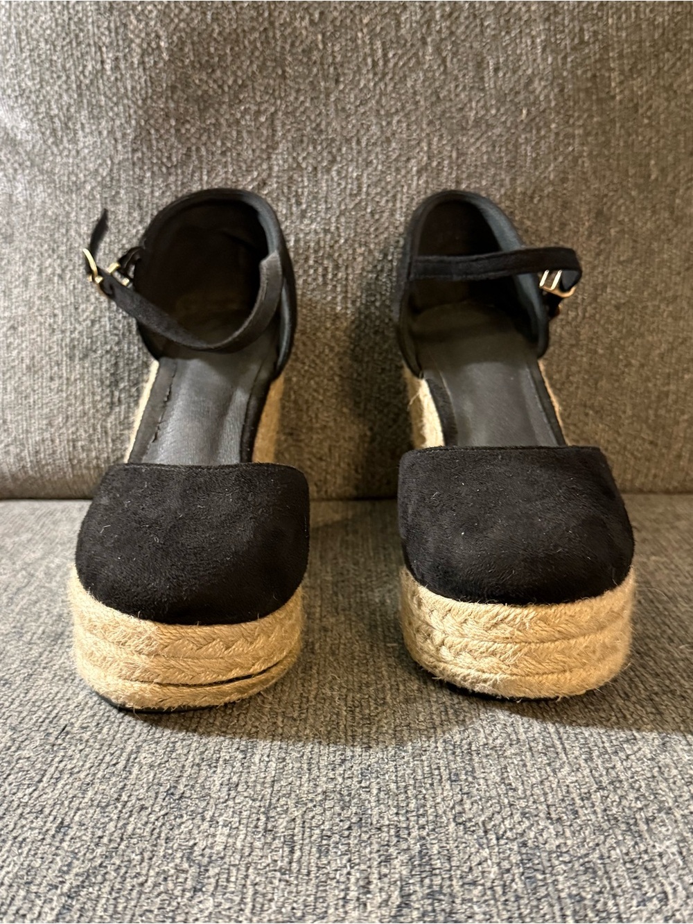 Black Espadrille Platform Sandals
